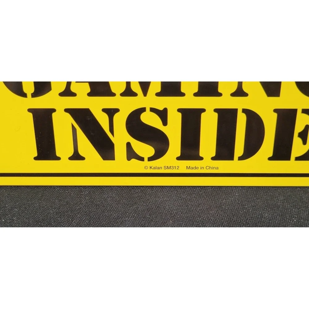 Kalan Accents Caution Extreme Gaming Inside 11.5 X 8 1/4 Metal Sign